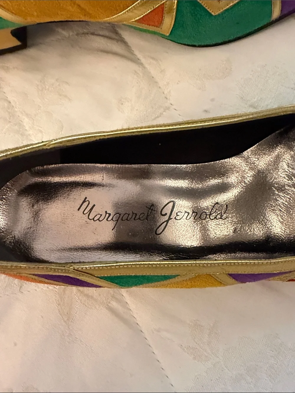 Margaret Jerrold Boutique Multicolor Geometric Leather Ballet Flats 7 1/2